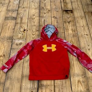 Red and yellow Under Armor hoodie Boys size XL